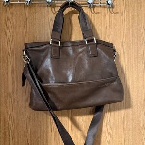 Giorgio Armani Rich Brown Leather Briefcase